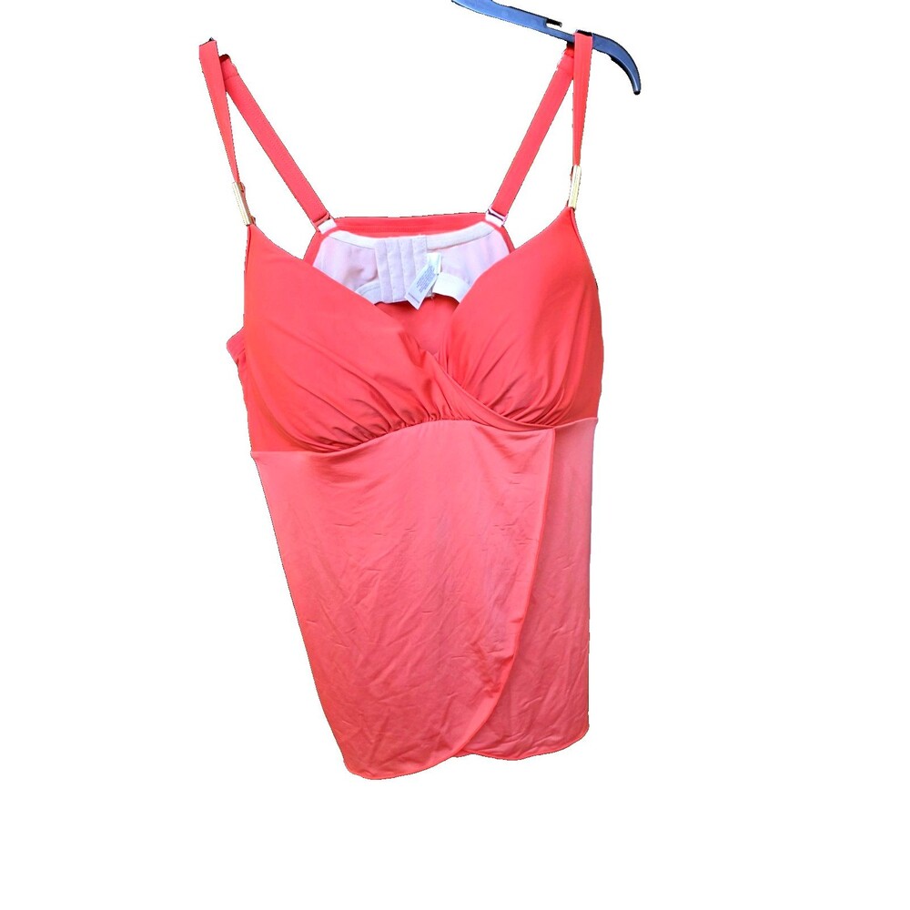 Cacique Swim Top Orange Tankini Underwire Swimsuit Top Size 40DDD